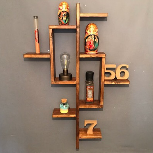 【送料無料】 ウォールシェルフ キカガクツリー SPF ブラウン 送料無料】 ウォールシェルフ キカガクツリー SPF ブラウン