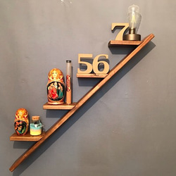 送料無料】 ウォールシェルフ スリム ツリー パイン オーク 壁掛け