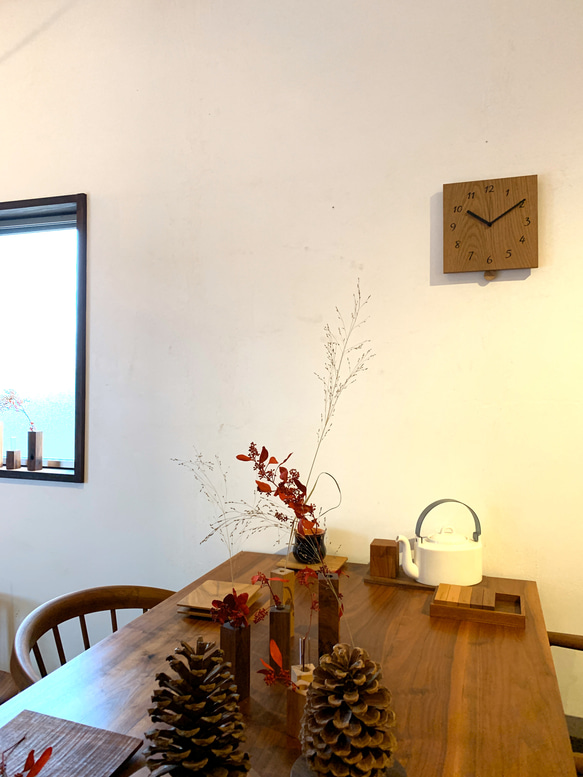 振り子時計〜ウォールナット、オーク、ブラックチェリー 5枚目の画像