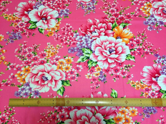 台湾花布pale（ピンク）はぎれ　160×50cm　　00626 4枚目の画像