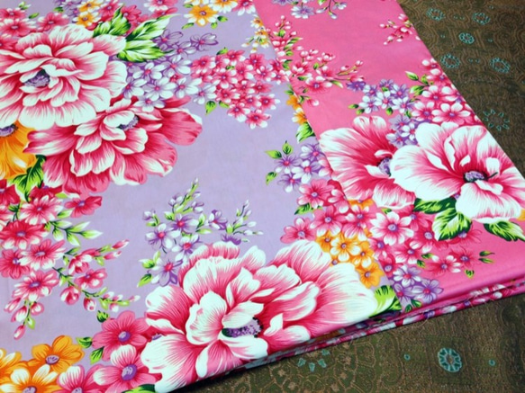 台湾花布pale（ピンク）はぎれ　160×50cm　　00626 5枚目の画像