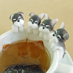 フルハウスシュナウザー犬のリム - 垂直耳 - ビスタ犬のティーバッグ吊りカップ 7枚目の画像