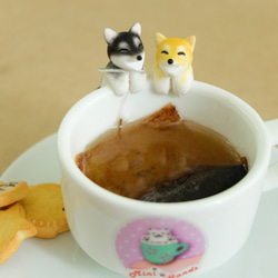 フルハウス - ブラックShiba Inu Cup  -  Shiba Inuティーバッグスタンド 3枚目の画像