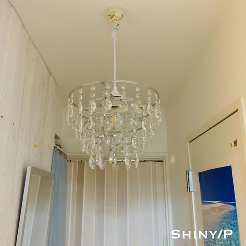 シャンデリア 2灯 クリスタルビーズ付き シャンデリア 2灯 クリスタルビーズ付き