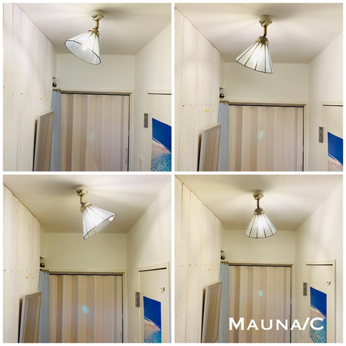 シーリングライト 照明 Mauna/CBG ステンドグラス ランプシェード 真鋳