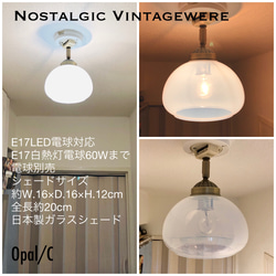 天井照明 シーリングライト Opal/C E17口金 LED電球対応 電球別売 1枚目の画像