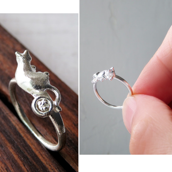 これじゃないのがいいねこリング ＊ Silver Cat Ring 2枚目の画像