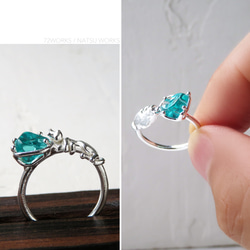 アパタイトと猫 リング ＊ Apatite & Cat Ring 2枚目の画像