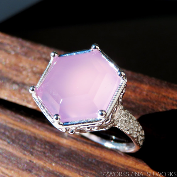 ピンク カルセドニー リング / Chalcedony Ring ▽ 2枚目の画像