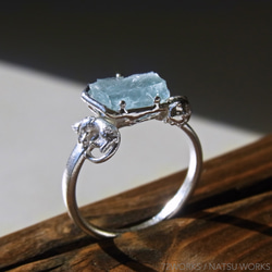 アクアマリンと猫 指輪 Aquamarine & Cat Ring ll 4枚目の画像