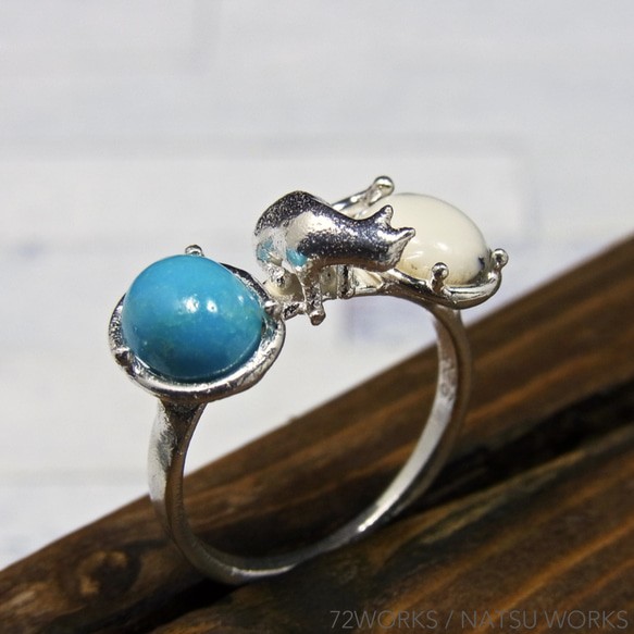 ターコイズと猫 Turquoise & Cat Ring ⑦ 3枚目の画像