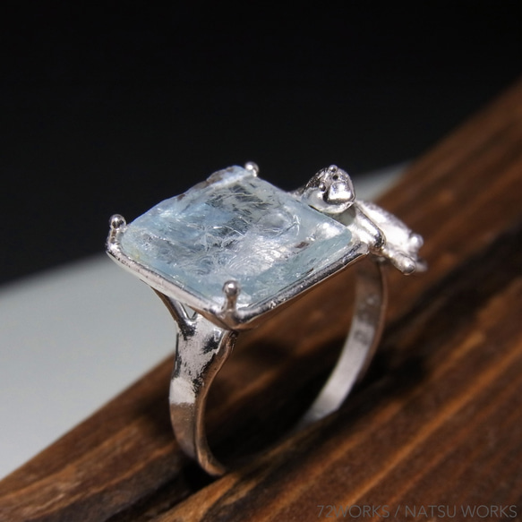 アクアマリンと猫 ＊ Aquamarine & Cat Ring 2枚目の画像