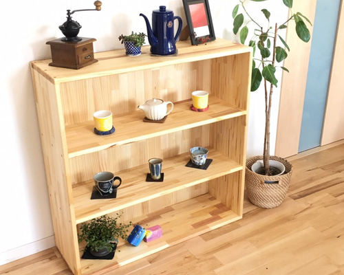 【全ての角が丸い】 木製 本棚 収納棚 カラーボックス 飾り棚 絵本棚