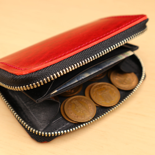 ルガトショルダーのミニウォレット（ラウンドファスナー） 二つ折り
