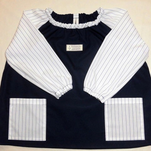 ハンドメイドスモック110 ribbon &Stripe