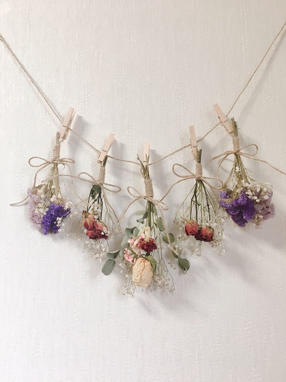 お値下げ！優しいパープルの花♪スワッグ♥️壁かけ[ガーランド  