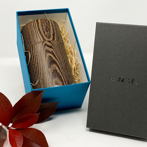 津南桐 茶筒「時代焼き仕上げ」 保存容器・キャニスター 桐匠 根津