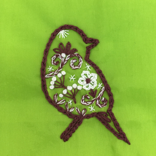 刺繍エコバッグ 鳥 エコバッグ・サブバッグ アトリエ橙 通販