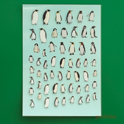 企鵝插圖（白色碳粉版）樹脂封裝膜 第1張的照片