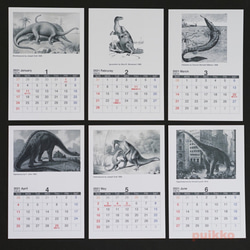 カレンダー　2021年[祝日確定版]　恐竜ヴィンテージイラスト 2枚目の画像