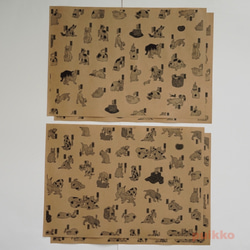 紙製ブックカバー　歌川国芳「猫飼好五十三疋」（モノクロ） 3枚目の画像