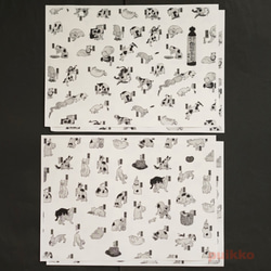 紙製ブックカバー　歌川国芳「猫飼好五十三疋」（モノクロ） 5枚目の画像