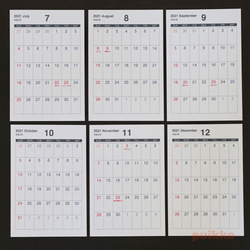 カレンダー　2021年[祝日確定版]　シンプル縦 3枚目の画像