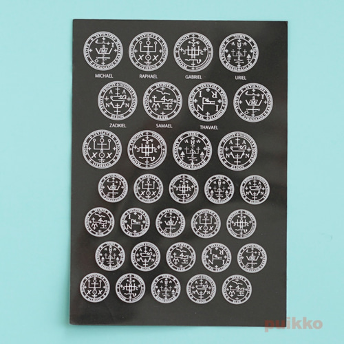 レジン封入用フィルム 七大天使のシジル ver.3 ホワイト 樹脂・レジン  