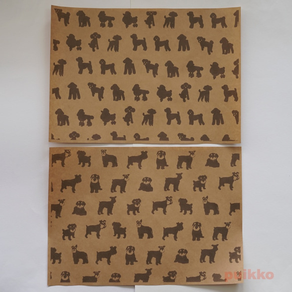 紙製ブックカバー　犬のシルエット 3枚目の画像