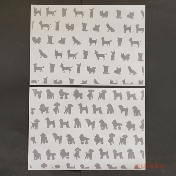 紙製ブックカバー　犬のシルエット 6枚目の画像