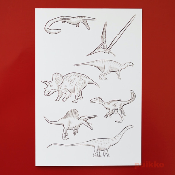 紋身貼紙恐龍素描 1 第1張的照片