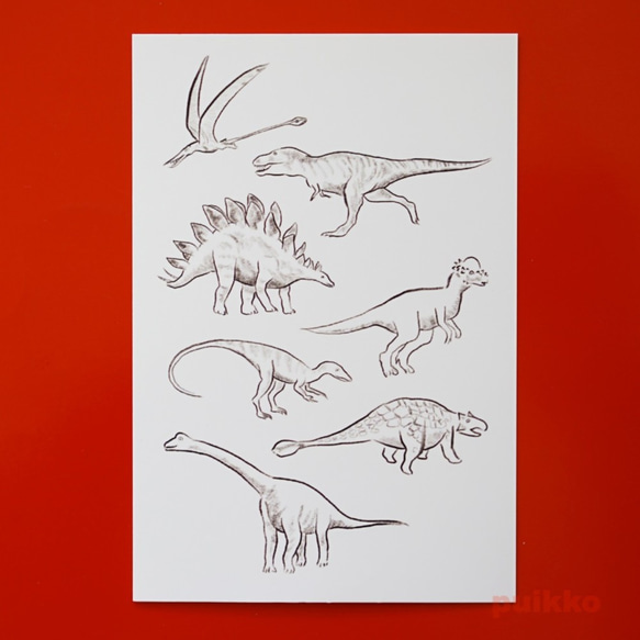 紋身貼紙恐龍素描 2 第1張的照片
