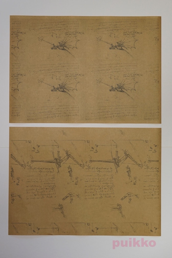 紙製ブックカバー　ダ・ヴィンチのスケッチ 3枚目の画像