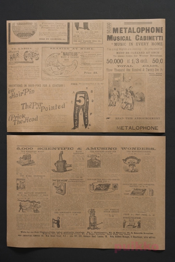 紙製ブックカバー　ビクトリア朝イギリスの広告 4枚目の画像