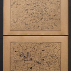 紙製ブックカバー　パリ古地図 3枚目の画像