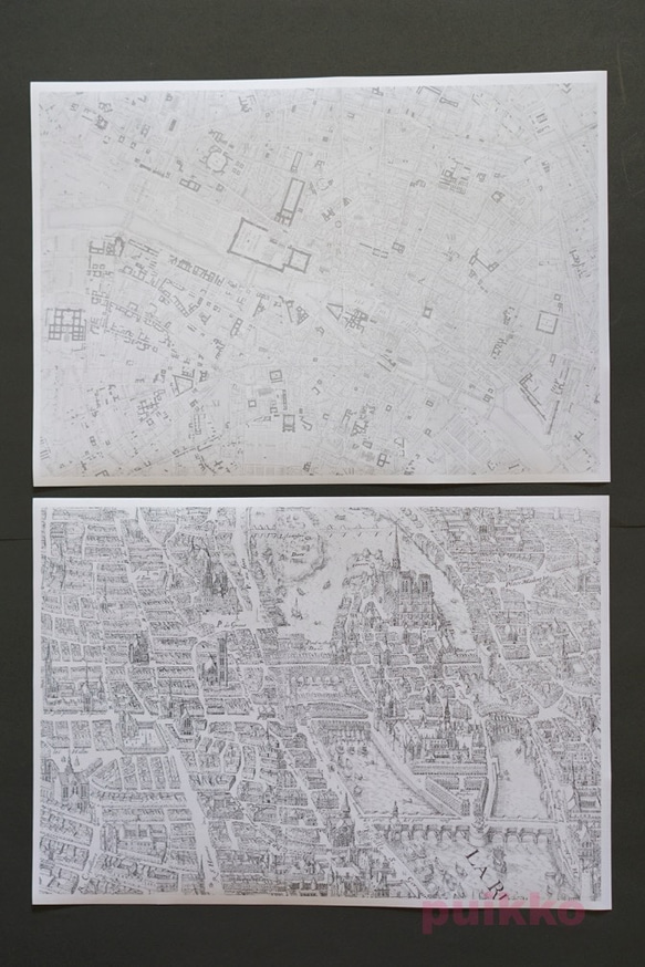 紙製ブックカバー　パリ古地図 7枚目の画像