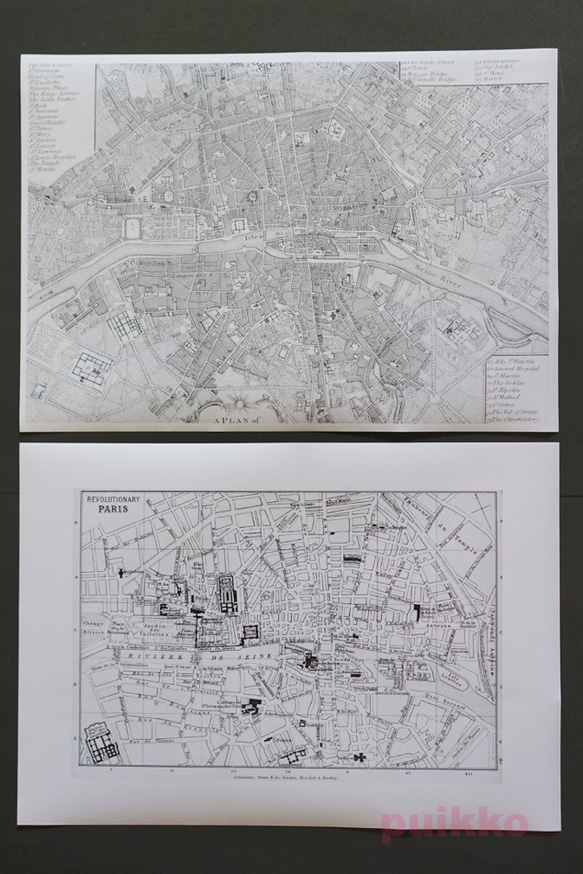 紙製ブックカバー　パリ古地図 8枚目の画像