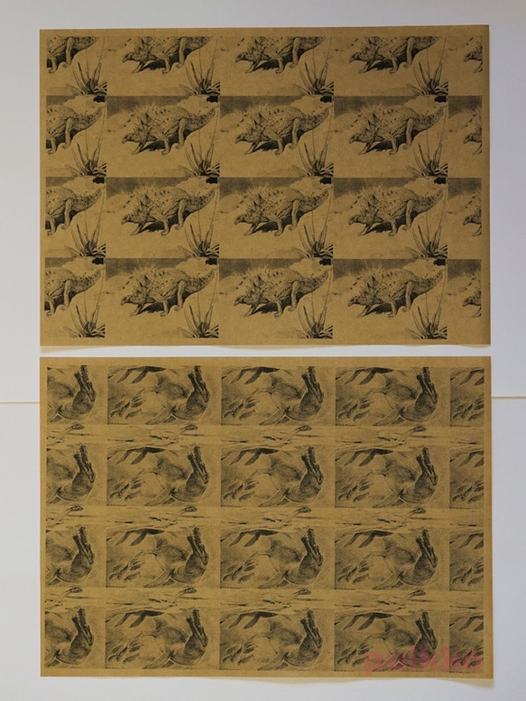 紙製ブックカバー　恐竜ヴィンテージイラスト 3枚目の画像
