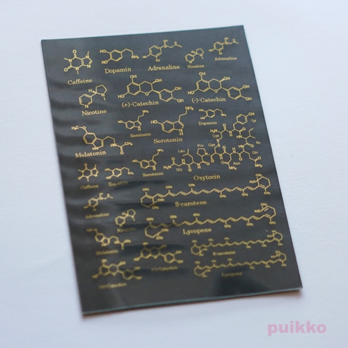化学構造式 箔押し レジン封入用フィルム レジン・樹脂 puikko