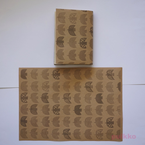 紙製ブックカバー　北欧パターン（モノクロ） 2枚目の画像