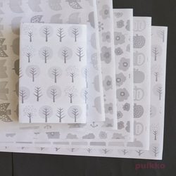 紙製ブックカバー　北欧パターン（モノクロ） 5枚目の画像