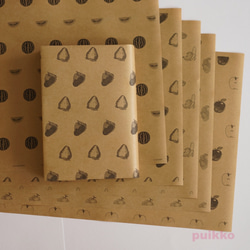 紙製ブックカバー　フルーツ（モノクロ） 1枚目の画像