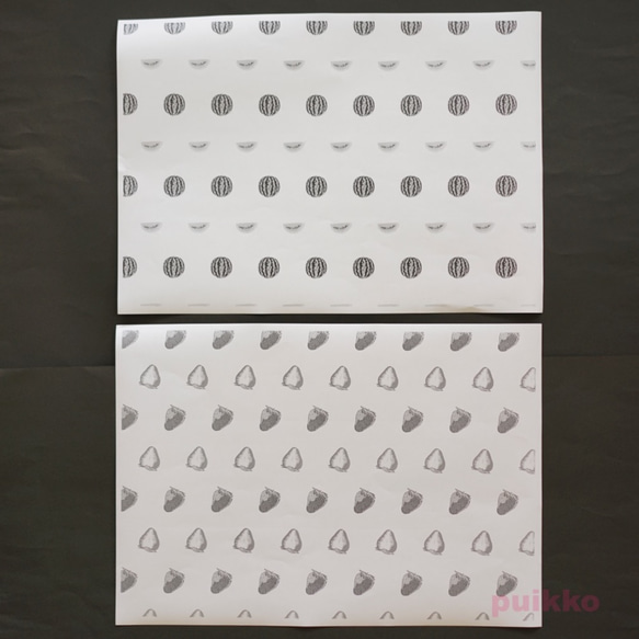 紙製ブックカバー　フルーツ（モノクロ） 7枚目の画像