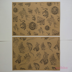 紙製ブックカバー　鳥山石燕　妖怪絵 4枚目の画像