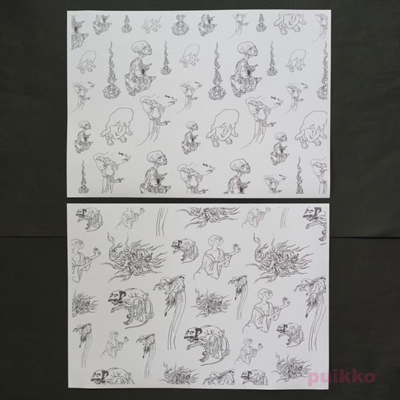 紙製ブックカバー　鳥山石燕　妖怪絵 6枚目の画像