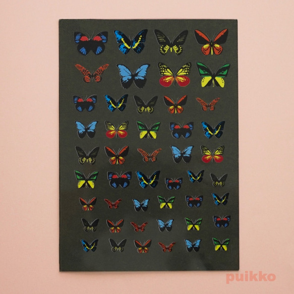 カラフルな蝶（白トナー版）　レジン封入用フィルム 2枚目の画像