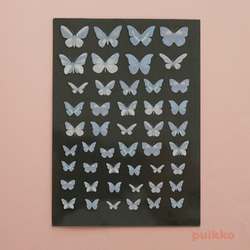 カラフルな蝶（白トナー版）　レジン封入用フィルム 3枚目の画像