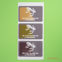 IC卡貼紙（3張一組）骷髏青蛙 第1張的照片