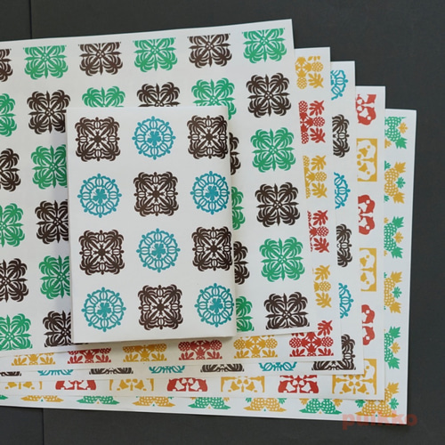 紙製ブックカバー ハワイアンキルト柄（カラー） ブックカバー puikko