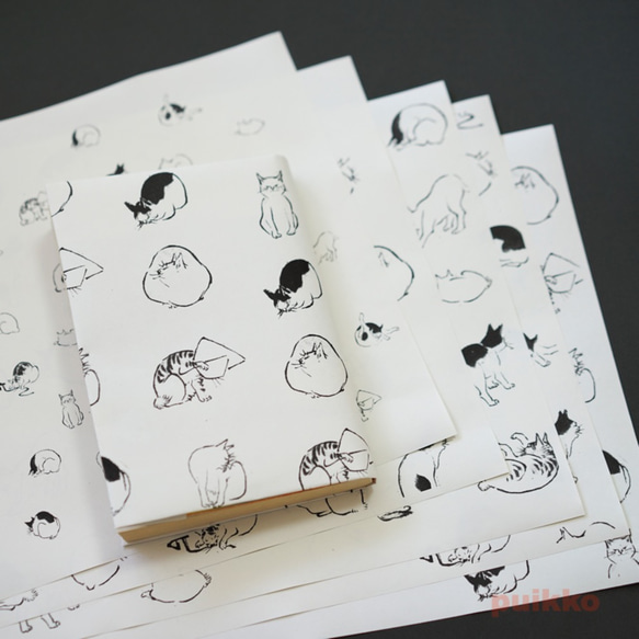 紙製ブックカバー　広重「浮世画譜」猫 5枚目の画像